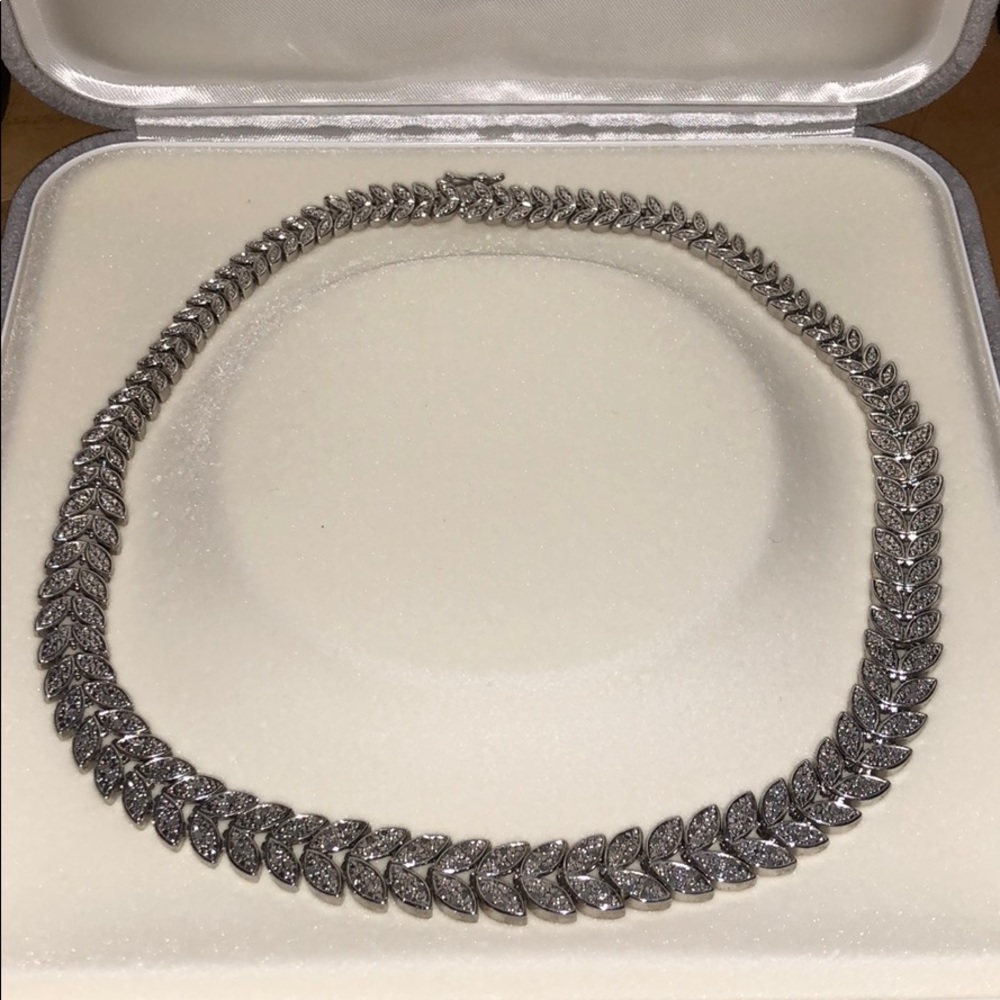 Diamond and Sterling Silver Necklace